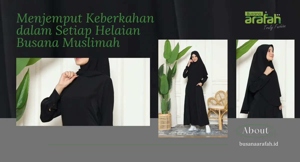 Perempuan mengenakan gamis hitam dalam suasana rumah yang hangat